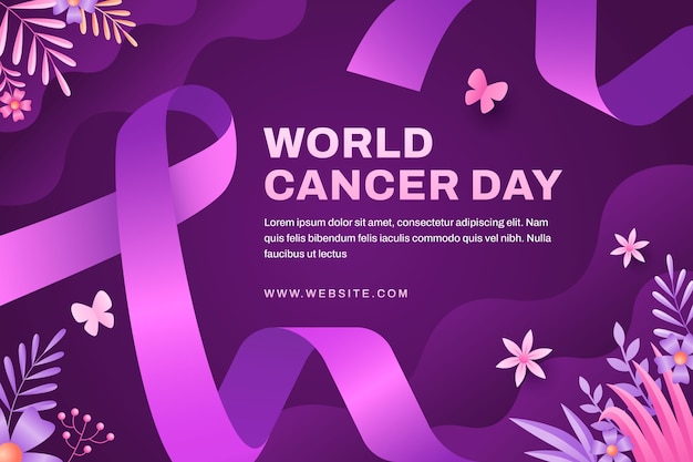 Vector gradient background for world cancer day awareness