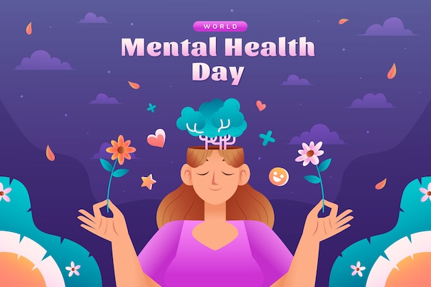 Vector gradient background for world mental health day