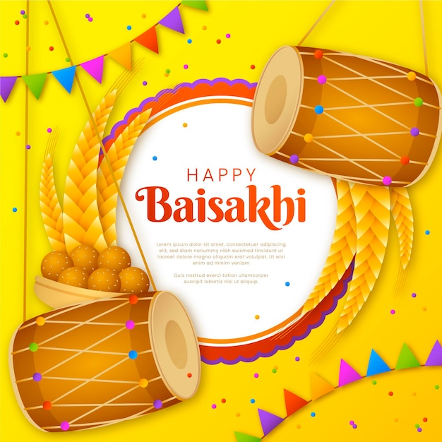 gradient baisakhi illustration