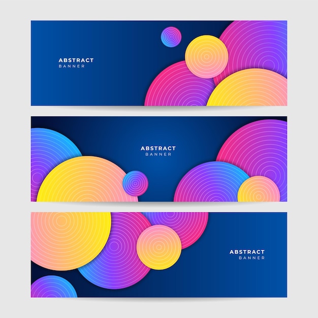 Gradient ball blue purple yellow colorful Abstract design banner