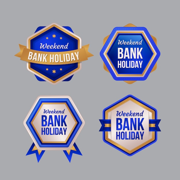 Vector gradient bank holiday labels