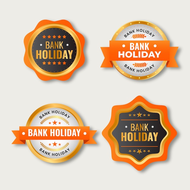 Vector gradient bank holiday labels