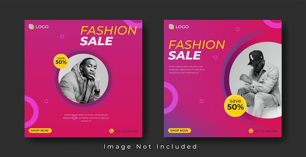 Gradient banner or flayer Fashion Sale Instagram Posts