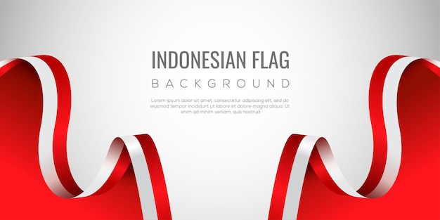 Gradient banner Indonesia flag background