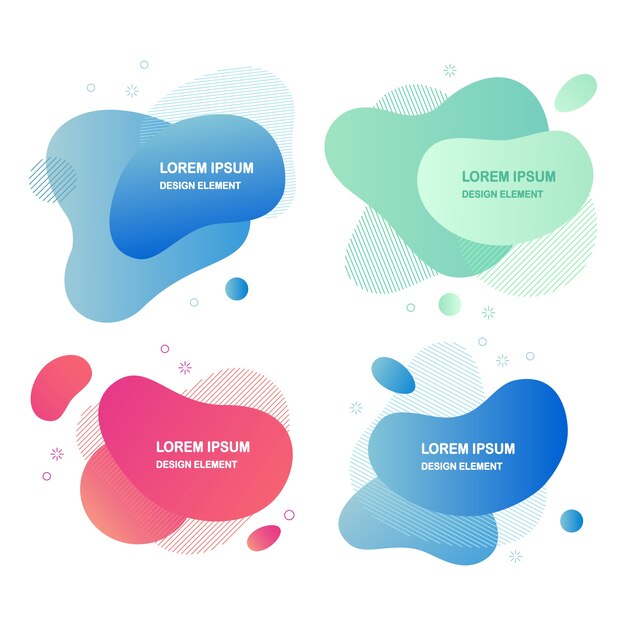 Vector gradient banner with fluid forms