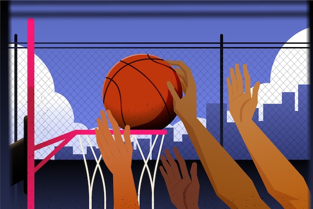 Vector gradient basketball background