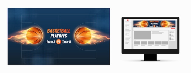 Vector gradient basketball template design