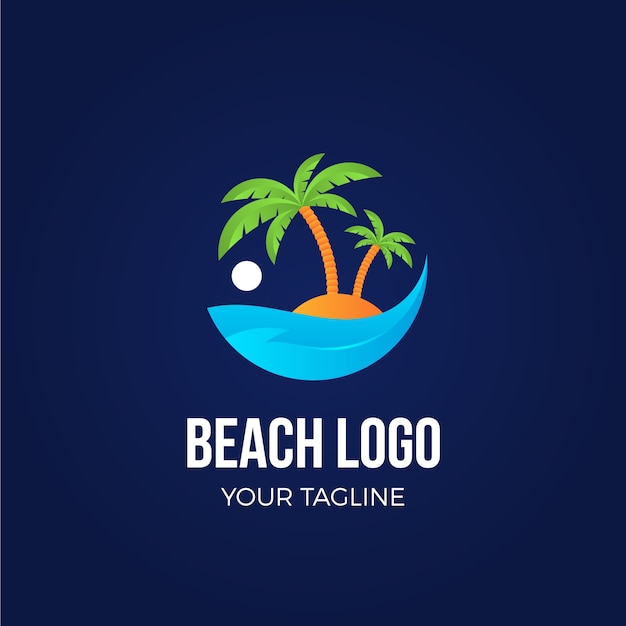 gradient beach logo template