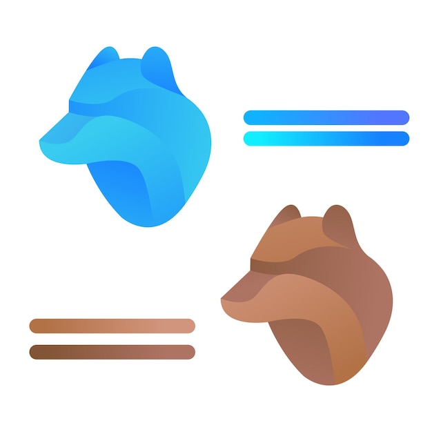 Коллекция логотипов gradient bear