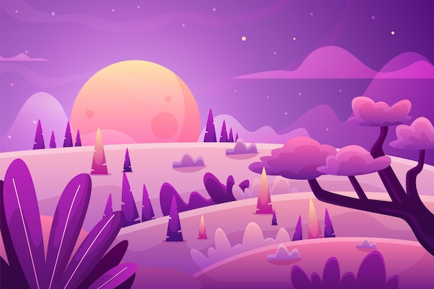 Vector gradient of beautiful landscape