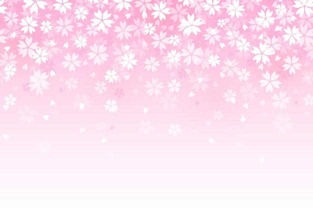 Gradient beautiful sakura flowers background