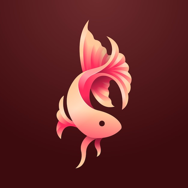 Градиент betta fish modern logo