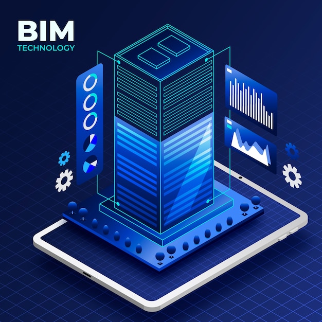 Vector gradient bim illustration