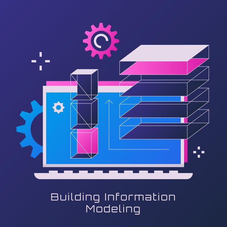 Vector gradient bim illustration