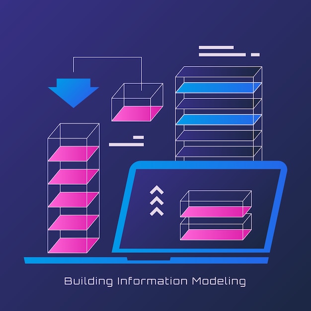 Vector gradient bim illustration