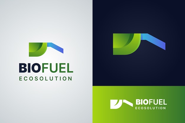 Modello di logo gradiente di biocarburanti