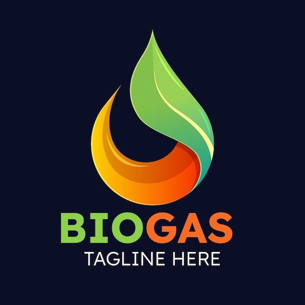 Modello di logo del biogas a gradiente