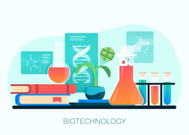 Illustrazione di biotecnologia gradiente