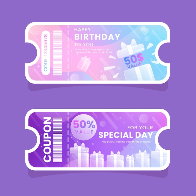 Gradient birthday sale coupon