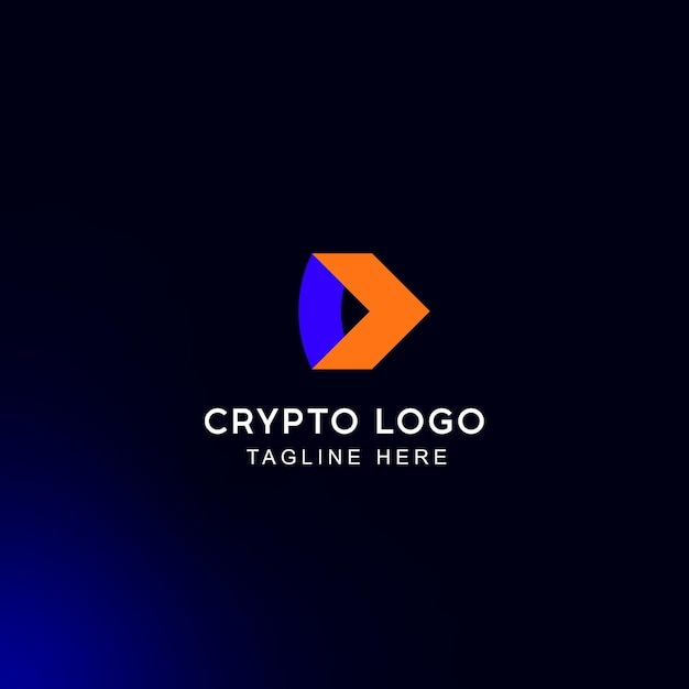 Vector gradiënt bitcoin blockchain of crypto met groter logo concept letter logo premium vector