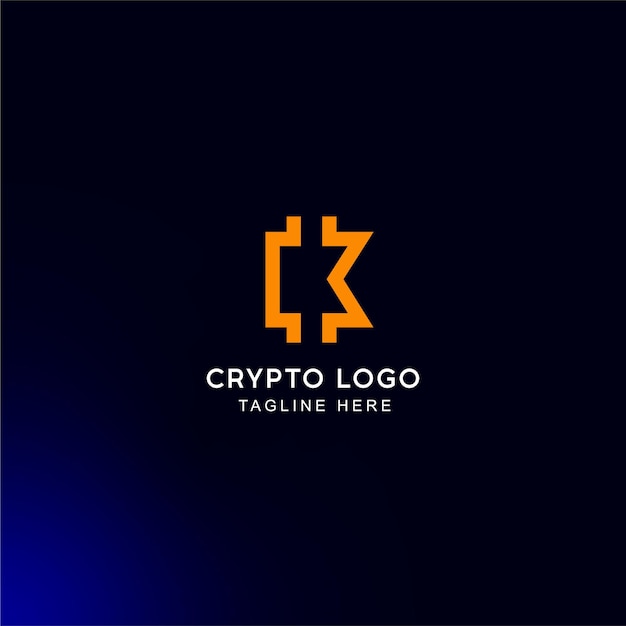 Gradiënt bitcoin blockchain of crypto met letter logo concept letter logo Premium Vector