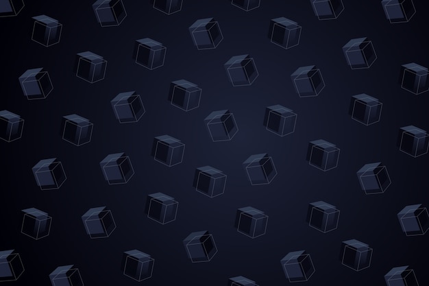 Vector gradient black background with cubes