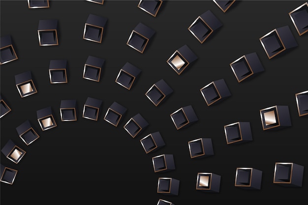 Vector gradient black background with cubes