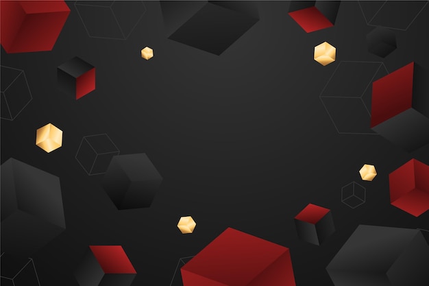 Vector gradient black background with cubes