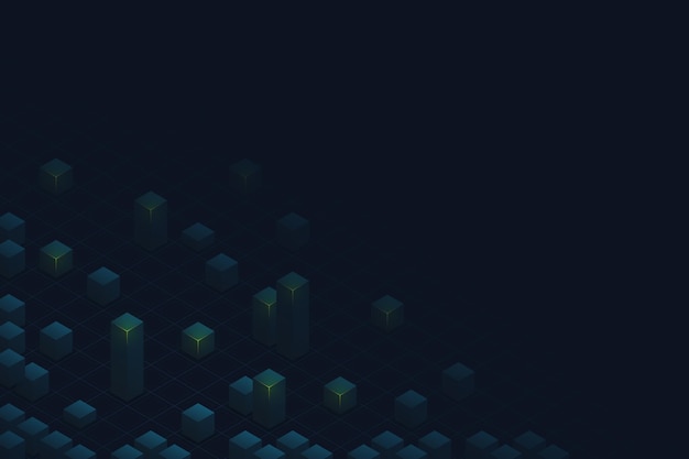 Gradient black background with cubes