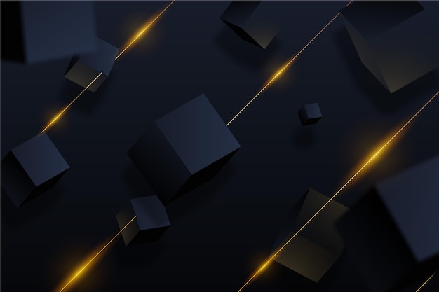 Vector gradient black background with cubes