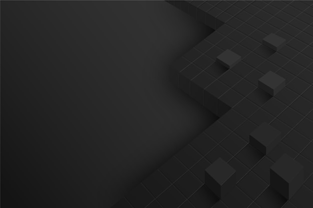 Vector gradient black background with cubes