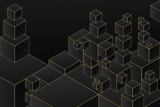 Gradient black background with cubes