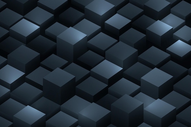 立方体とグラデーションの黒い背景