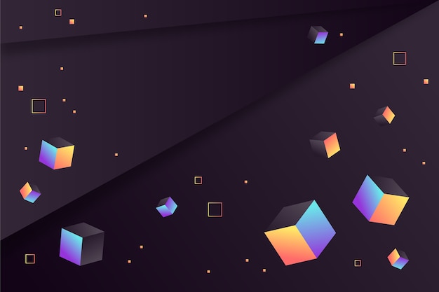 Vector gradient black background with cubes