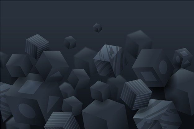 Gradient black background with cubes