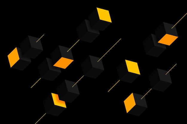 Gradient black background with cubes