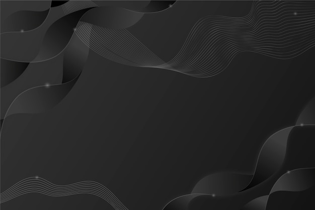 Gradient black background with wavy lines