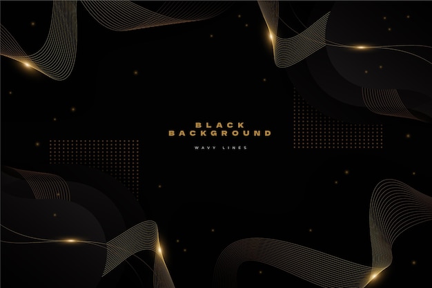 Gradient black background with wavy lines