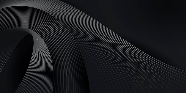 Gradient black background with wavy lines