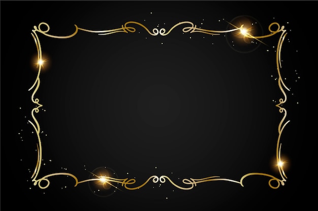 Gradient black backgrounds with golden frames