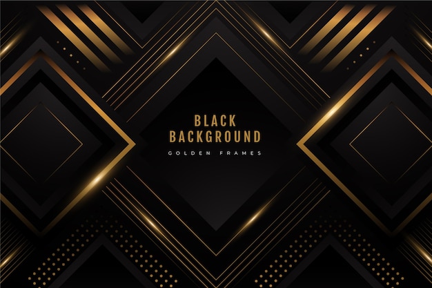 Vector gradient black backgrounds with golden frames