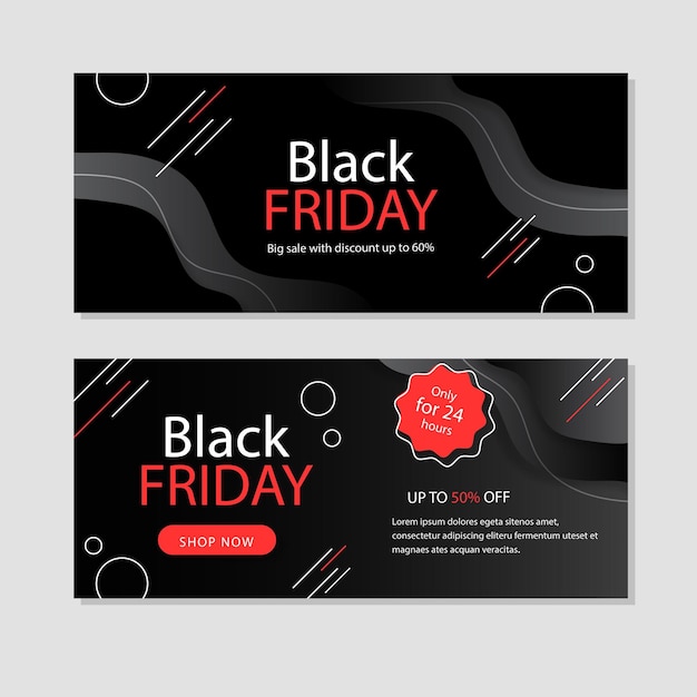 Gradient black friday banners template