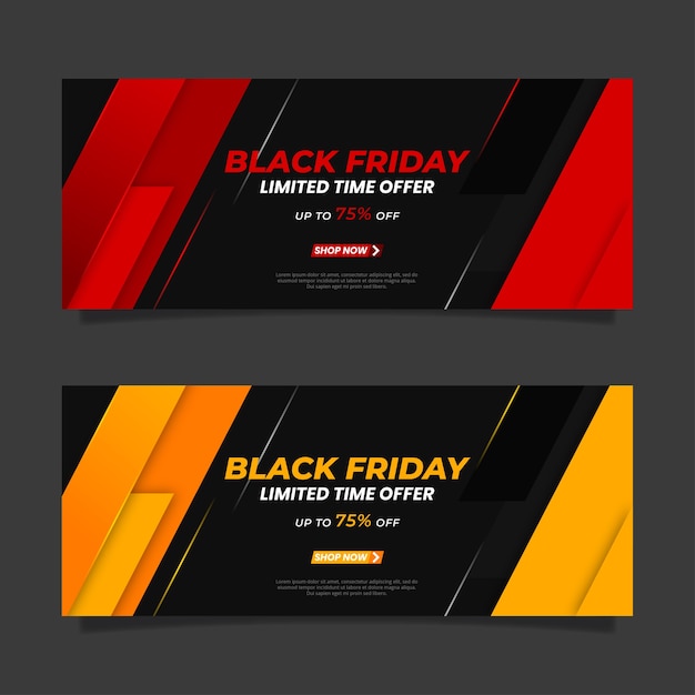 Vector gradient black friday banners template