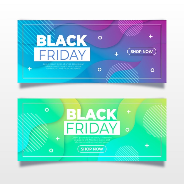 Gradient black friday banners