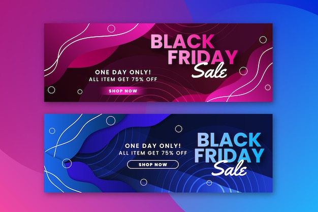 Vector gradient black friday banners