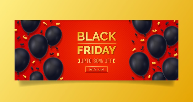 Gradient black friday horizontal banner template