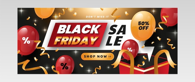 Gradient black friday sale banner template