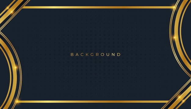 Gradient black social media banner background with golden frame