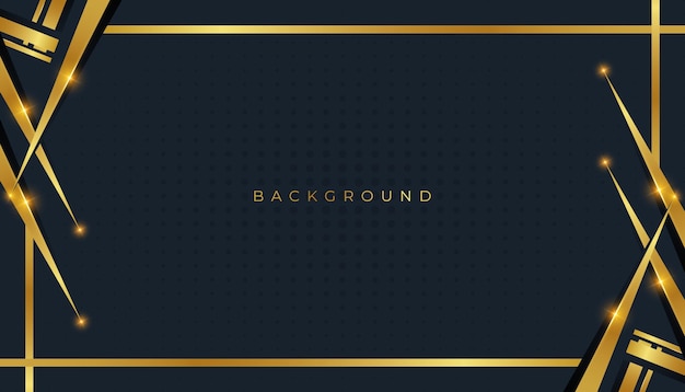 Gradient black social media banner background with golden frame