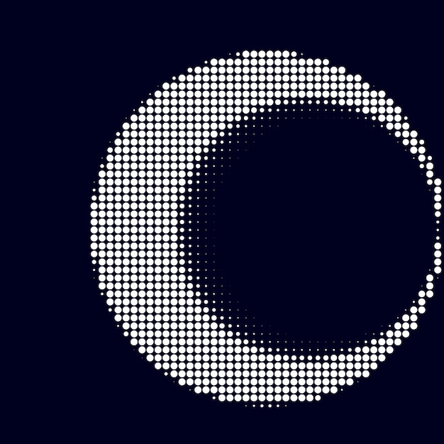 Vector gradient black and white dots halftone circle texture vector illustration monochrome dots background